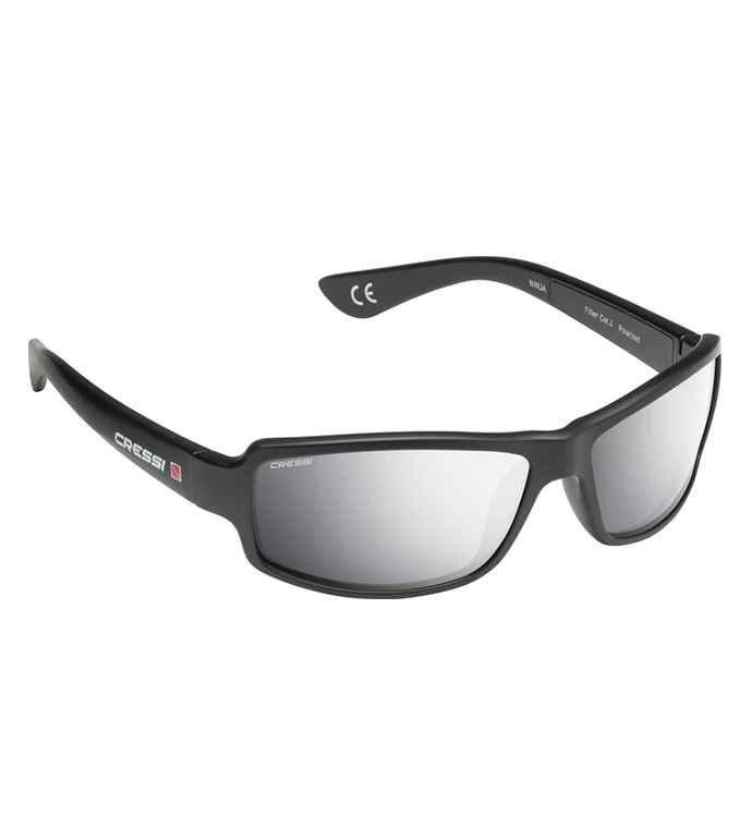 Ninja Sunglasses Black Mirrored Lens Silver