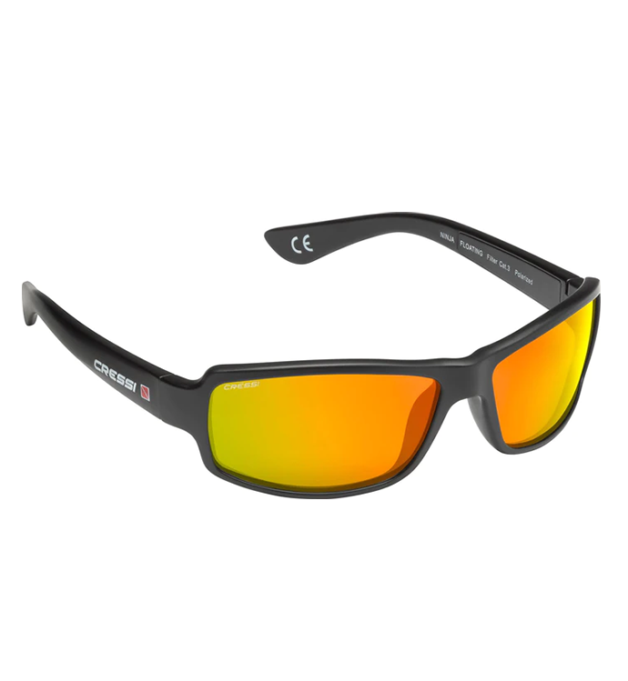 Ninja Floating Sunglasses Mirrored Lens Orange