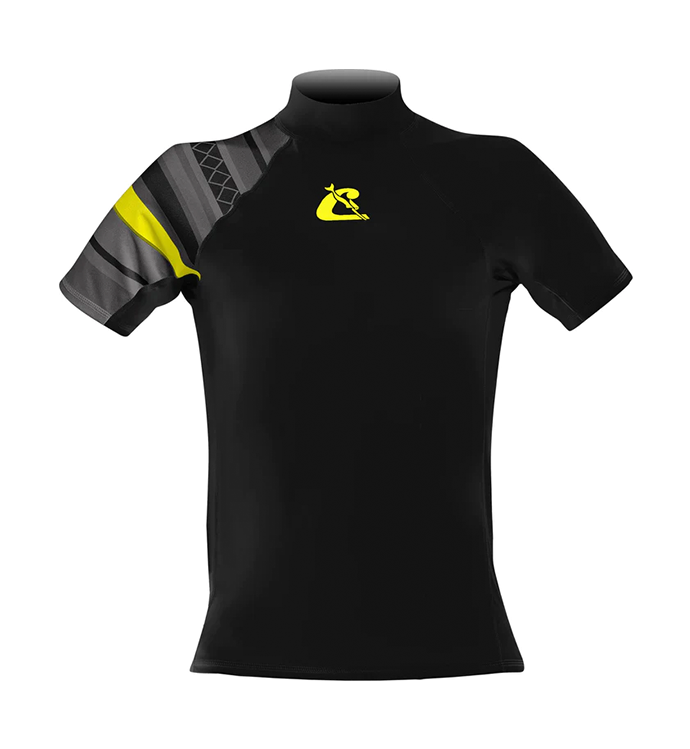 Shield Lady Rash Guard Short/Sl Black/Yellow XS/1