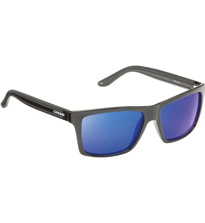 Rio Sunglasses Black/Blue Lens