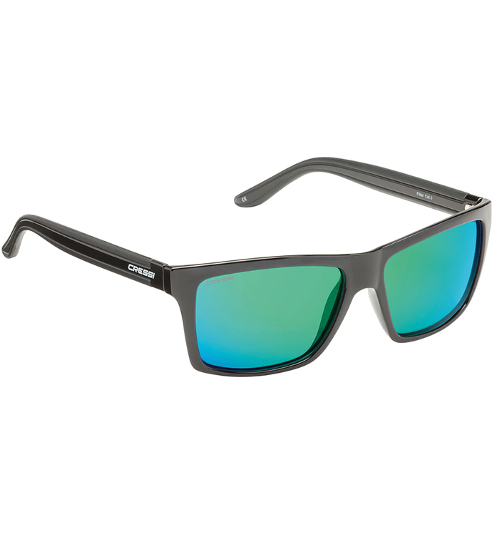 Rio Sunglasses Black/Green Lens